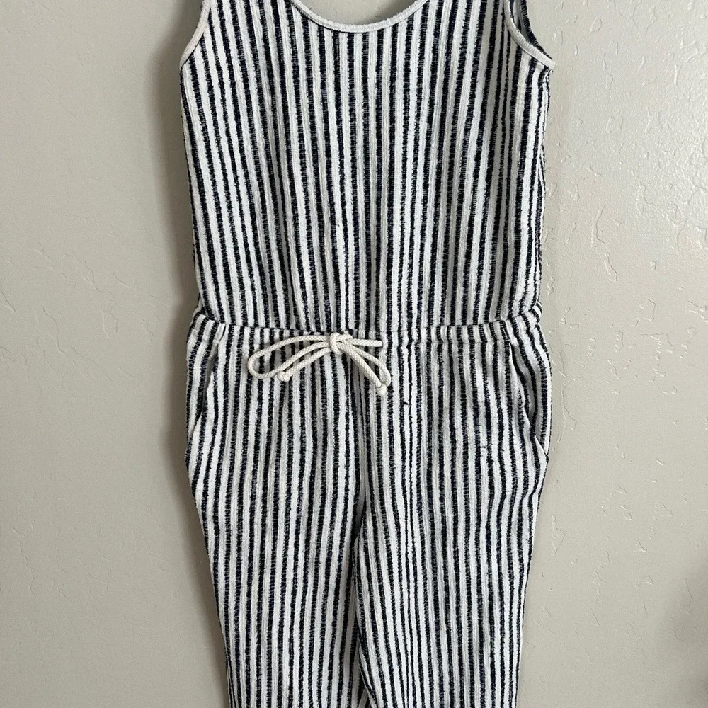 Loft‎ Lou & Grey Jumpsuit XXS Blue White Stripped Sleeveless